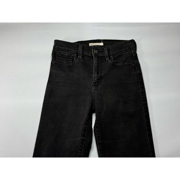 Levi's 724 Women's High Rise Straight Leg Black Denim Jeans - Size 26x30 - Picture 3 of 8
